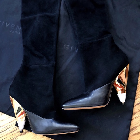 Givenchy multi color cone heel over knee boots - Picture 3 of 8